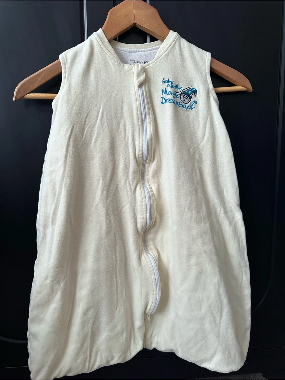 Baby Merlin’s Magic Dreamsack Cream Sleep Sack zipper front Small